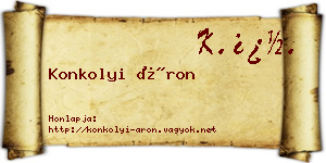 Konkolyi Áron névjegykártya